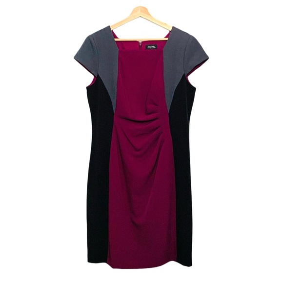 Tahari Arthur S. Levine Dresses & Skirts - Tahari Arthur S. Levine Color Block Dress Cap Sleeve Square Neckline Size 14